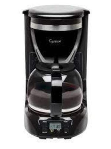 DESCRIPTION: (1) DRIP COFFEE MAKER BRAND/MODEL: CAPRESSO INFORMATION: BLACK RETAIL$: $55.80 EA SIZE: 12 CUP QTY: 1