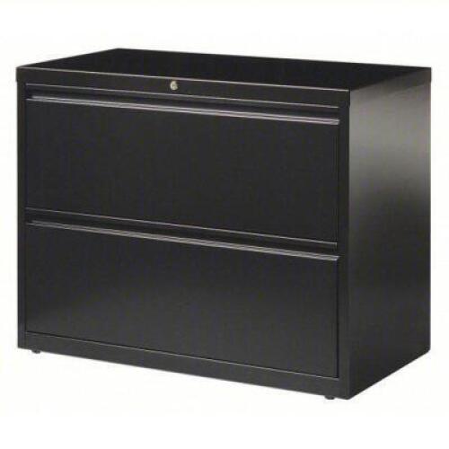 DESCRIPTION: (1) LATERAL FILE CABINET BRAND/MODEL: HIRSH #48YC23 INFORMATION: BLACK RETAIL$: $416.90 EA SIZE: 2 DRAWERS, A4/LEGAL/LETTER FILE SIZE, 28