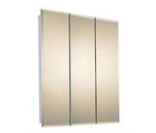 DESCRIPTION: (1) TRI VIEW RECESSED MOUNTED BEVELED EDGE MIRROR MEDICINE CABINET BRAND/MODEL: KETCHAM #R-3630BV INFORMATION: MIRRORED, MUST COME INSPEC