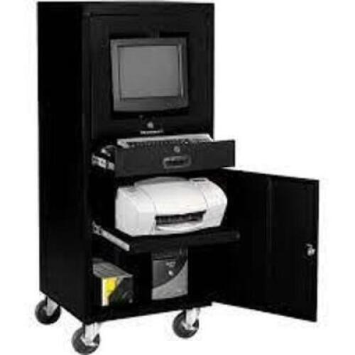 DESCRIPTION: (1) MOBILE SECURITY COMPUTER CABINET BRAND/MODEL: GLOBAL INDUSTRIAL INFORMATION: BLACK RETAIL$: $607.03 EA SIZE: ASSEMBLY REQUIRED QTY: 1