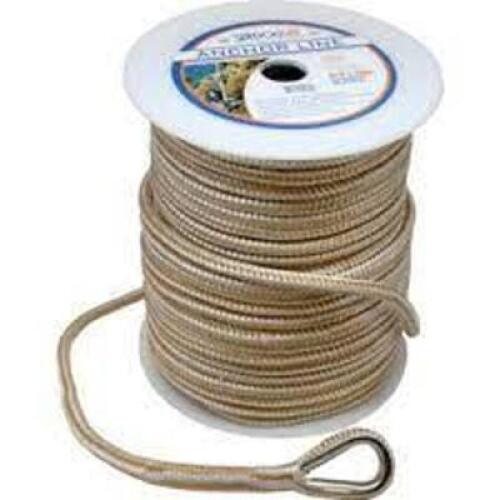 DESCRIPTION: (1) SPOOL OF DOUBLE BRAIDED NYLON ANCHOR LINE BRAND/MODEL: SEADOG LINE INFORMATION: GOLD/WHITE RETAIL$: $280.31 EA SIZE: 3/8" X 150' QTY: