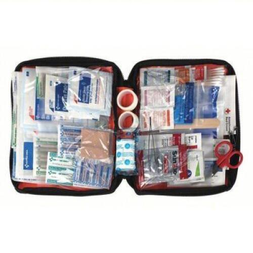 DESCRIPTION: (3) OUTDOOR SURVIVAL KIT BRAND/MODEL: FIRST AID ONLY #5DXY6 RETAIL$: $37.18 EA SIZE: 205 COMPONENTS, 50, ORANGE, 11 3/4 IN HT, 2 IN WD, 9