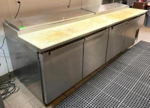 118" CUSTOMIZABLE PIZZA PREP TABLE WITH FOUR DOORS AND ONE HALF DOOR