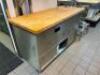 72" X 30" BUTCHER BLOCK CHEF TABLE W/ STAINLESS STORAGE BASE - 3