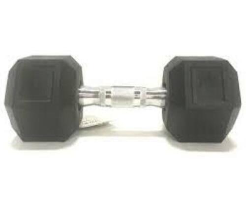 DESCRIPTION: (2) RUBBER COATED DUMBBELL BRAND/MODEL: TRU GRIT INFORMATION: BLACK RETAIL$: $50.00 EA SIZE: 15 LB QTY: 2
