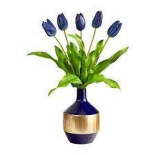 DESCRIPTION: (1) ARTIFICIAL DUTCH TULIP ARRANGEMENT INFORMATION: BLUE AND GOLD RETAIL$: $179.99 EA SIZE: 22" QTY: 1