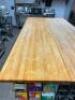 120" X 30" BUTCHER BLOCK CHEF TABLE W/ STAINLESS STORAGE BASE - 7