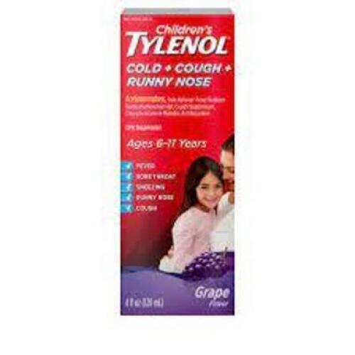 DESCRIPTION: (3) CHILDRENS COLD MEDICIAN BRAND/MODEL: TYLENOL INFORMATION: GRAPE RETAIL$: $8.00 EA SIZE: 4 FL OZ QTY: 3