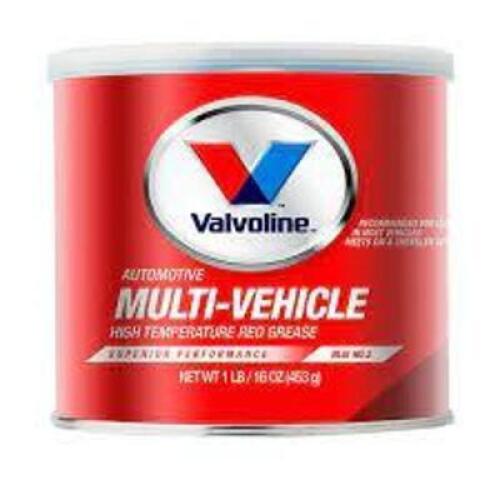 DESCRIPTION: (2) MULTI-VEHICLE HIGH TEMP RED GREASE BRAND/MODEL: VALVOLINE RETAIL$: $8.99 EA SIZE: 1 LB QTY: 2
