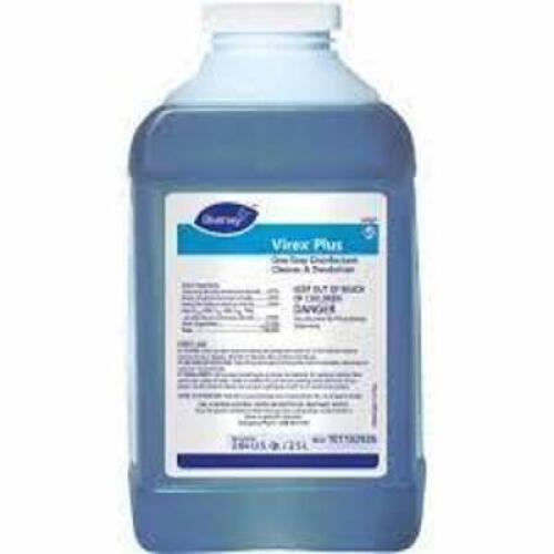 DESCRIPTION: (2) DIINFECTANT CLEANER AND DEODORIZER BRAND/MODEL: DIVERSEY VIREX PLUS RETAIL$: $290.00 TOTAL SIZE: 2.64 QT QTY: 2