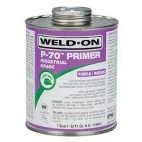 DESCRIPTION: (4) INDUSTRIAL GRADE PURPLE PVC PRIMER BRAND/MODEL: WELD ON P-70 RETAIL$: $28.64 EA SIZE: 32 OZ QTY: 4