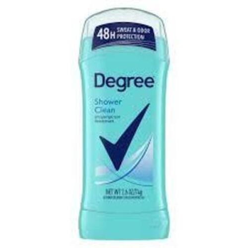 DESCRIPTION: (6) ANTIPERSPIRANT DEODORANTBRAND/MODEL: DEGREEINFORMATION: SHOWER CLEANRETAIL$: $7.98 EASIZE: 2.7 OZQTY: 6