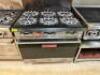 DESCRIPTION: VULCAN SIX BURNER GAS RANGE W/ LOWER OVEN BRAND / MODEL: VULCAN ADDITIONAL INFORMATION NATURAL GAS, CLEAN. W/ STAINLESS OVER SHELF LOCATI - 2