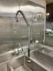 DESCRIPTION: 100" X 36" THREE WELL STAINLESS POT SINK W/ LEFT AND RIGHT DRY BOARDS. ADDITIONAL INFORMATION COMES W/ SPRAYER NOZZLE. SIZE 100" X 36" LO - 3