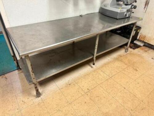 DESCRIPTION: 96" X 36" STAINLESS TABLE W/ STAINLESS UNDER SHELF. ADDITIONAL INFORMATION CONTENTS ARE NOT INCLUDED. SIZE 36" X 96" LOCATION: KITCHEN QT