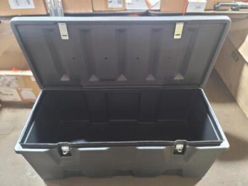 DESCRIPTION (1) PLASTIC STORAGE TOTE THIS LOT IS ONE MONEY QTY 1