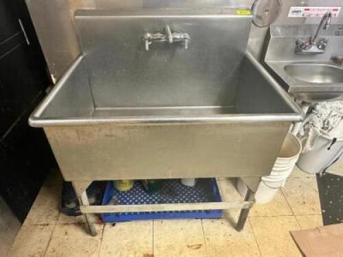 DESCRIPTION: 39" LARGE SINGLE BASIN STAINLESS SLOP SINK. LOCATION: KITCHEN QTY: 1
