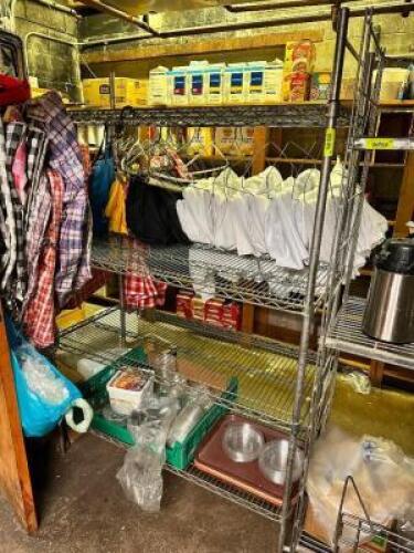 DESCRIPTION: 48" X 20" FOUR TIER WIRE SHELF. ADDITIONAL INFORMATION CONTENTS ARE NOT INCLUDED. SIZE 48" X 20" X 72" LOCATION: KITCHEN QTY: 1