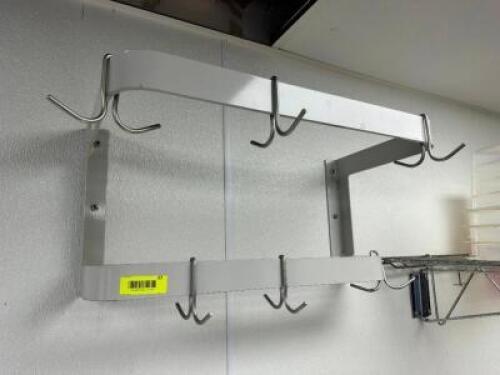 DESCRIPTION: 24" WALL MOUNTED TWO TIRE POT RACK LOCATION: RESTAURANT QTY: 1