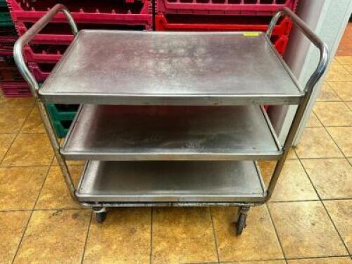 DESCRIPTION: THREE TIER STAINLESS UTILITY CART LOCATION: RESTAURANT QTY: 1