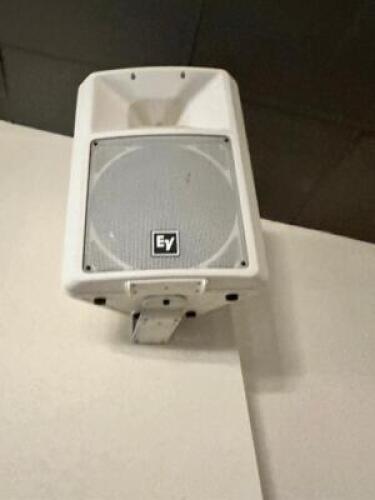 DESCRIPTION: EV SX100+ PASSIVE LOUDSPEAKER W/ WALL MOUNT BRAND / MODEL: EV SX100+ LOCATION: MAIN HALL QTY: 1