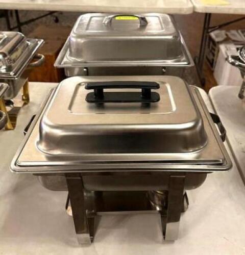 DESCRIPTION: (2) HALF SIZE STAINLESS CHAFING DISHES LOCATION: MAIN HALL QTY: 2