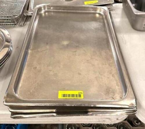 DESCRIPTION: (4) FULL SIZE STAINLESS INSERTS SIZE: 1" DEEP LOCATION: MAIN HALL QTY: 4