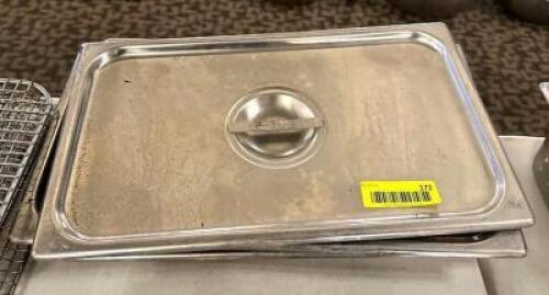 DESCRIPTION: (3) FULL SIZE STAINLESS INSERT LIDS LOCATION: MAIN HALL QTY: 3