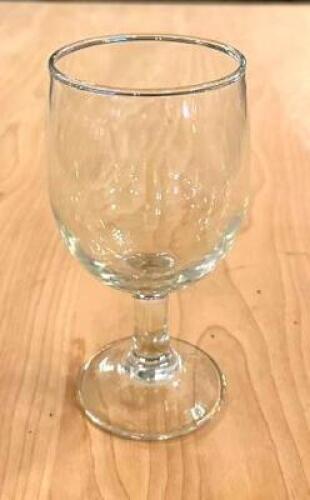 DESCRIPTION: (25) SMALL WINE GLASSES LOCATION: MAIN HALL QTY: 25