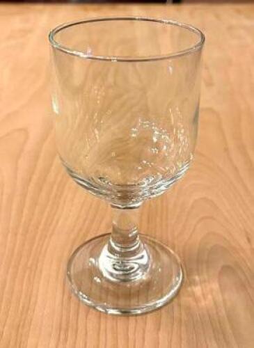 DESCRIPTION: (25) SMALL WINE GLASSES LOCATION: MAIN HALL QTY: 25