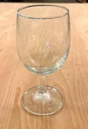 DESCRIPTION: (25) SMALL WINE GLASSES LOCATION: MAIN HALL QTY: 25