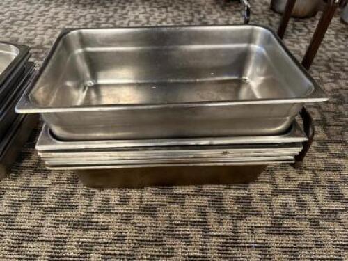DESCRIPTION: (4) FULL SIZE STAINLESS INSERTS SIZE 6" DEEP LOCATION: MAIN HALL THIS LOT IS: SOLD BY THE PIECE QTY: 4