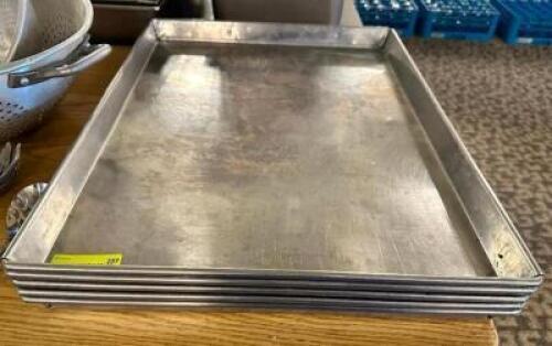 DESCRIPTION: (5) FULL SHEET PANS W/ 1" EDGES LOCATION: MAIN HALL THIS LOT IS: SOLD BY THE PIECE QTY: 5