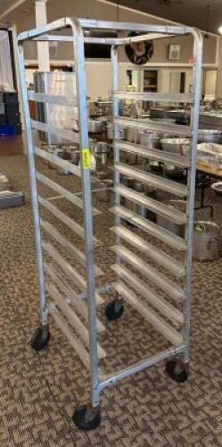 DESCRIPTION: FULL SIZE MOBILE PAN RACK LOCATION: MAIN HALL QTY: 1