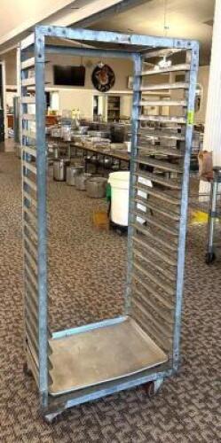 DESCRIPTION: FULL SIZE MOBILE PAN RACK LOCATION: MAIN HALL QTY: 1
