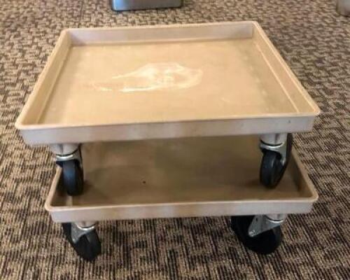 DESCRIPTION: (2) DISH RACK DOLLIES LOCATION: MAIN HALL QTY: 2