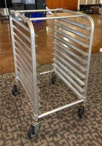DESCRIPTION: FULL SIZE MOBILE PAN RACK LOCATION: MAIN HALL QTY: 1