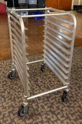 DESCRIPTION: FULL SIZE MOBILE PAN RACK LOCATION: MAIN HALL QTY: 1