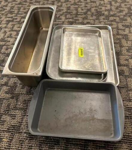DESCRIPTION: ASSORTED PANS AS SHOWN LOCATION: MAIN HALL QTY: 1