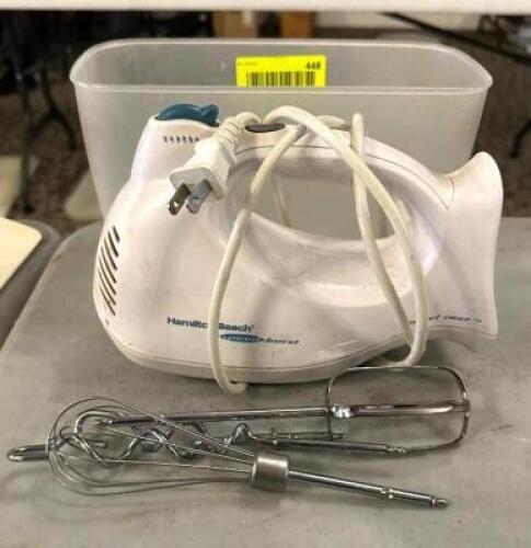 DESCRIPTION: HAMILTON BEACH HAND MIXER LOCATION: MAIN HALL QTY: 1