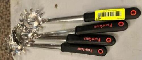 DESCRIPTION: (4) STAINLESS PASTA SERVERS LOCATION: MAIN HALL THIS LOT IS: SOLD BY THE PIECE QTY: 4