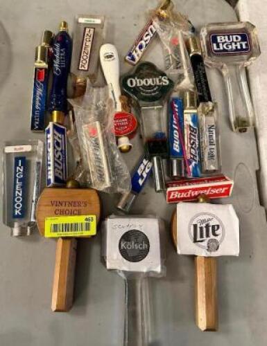 DESCRIPTION: (1) LOT OF ASSORTED SMALL TAP HANDLES LOCATION: MAIN HALL THIS LOT IS: ONE MONEY QTY: 1