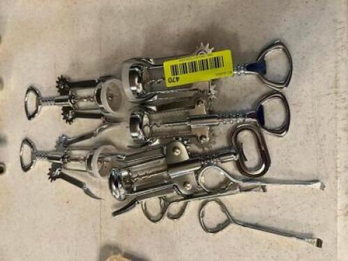 DESCRIPTION: (6) WING STYLE CORKSCREWS LOCATION: MAIN HALL THIS LOT IS: ONE MONEY QTY: 1
