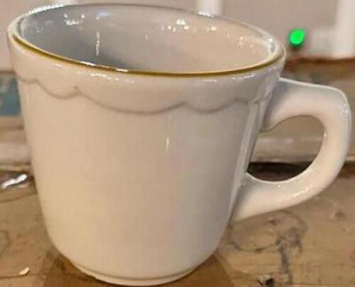 DESCRIPTION: (24) BUFFALO CHINA COFFEE MUGS. LOCATION: MAIN HALL THIS LOT IS: SOLD BY THE PIECE QTY: 24