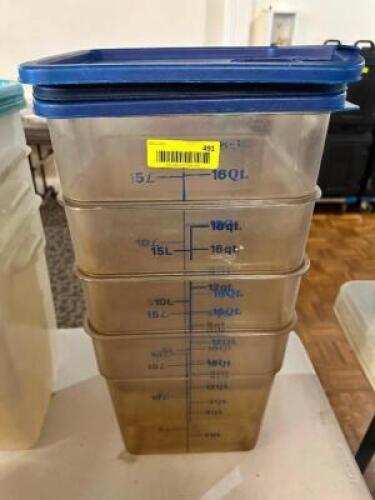 DESCRIPTION: (3) 18 QT PLASTIC CONTAINERS W/ LID SIZE 18 QT LOCATION: MAIN HALL THIS LOT IS: SOLD BY THE PIECE QTY: 3