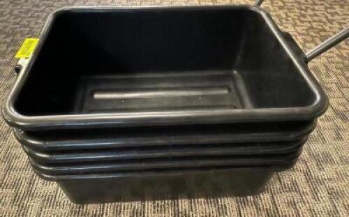 DESCRIPTION: (5) PLASTIC BUS TUBS LOCATION: MAIN HALL THIS LOT IS: SOLD BY THE PIECE QTY: 5