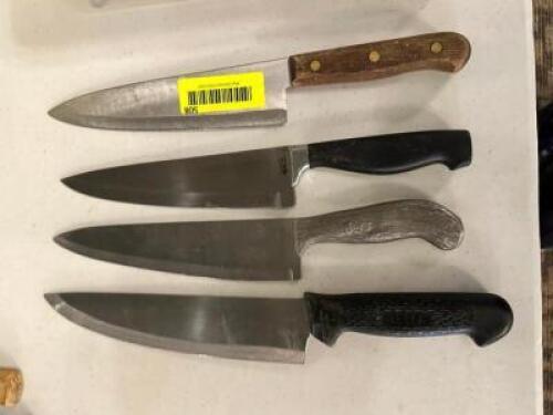 DESCRIPTION: (4) KITCHEN KNIVES LOCATION: MAIN HALL THIS LOT IS: SOLD BY THE PIECE QTY: 4