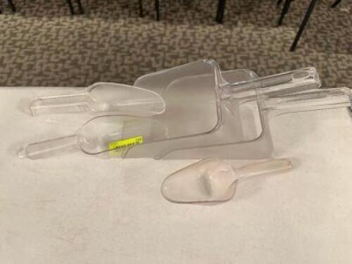 DESCRIPTION: (4) ASSORTED PLASTIC SCOOPS LOCATION: MAIN HALL THIS LOT IS: ONE MONEY QTY: 1
