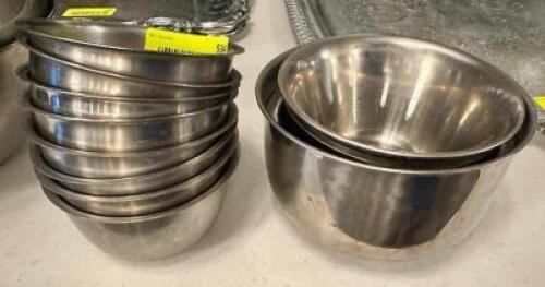 DESCRIPTION: (1) LOT OF SMALL STAINLESS SAUCE BOWLS. LOCATION: MAIN HALL THIS LOT IS: ONE MONEY QTY: 1