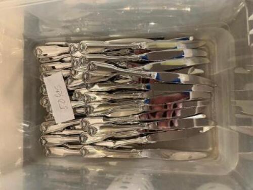 DESCRIPTION: (50) STAINLESS KNIVES LOCATION: MAIN HALL THIS LOT IS: SOLD BY THE PIECE QTY: 50